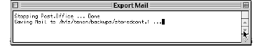 Export stored mail screenshot
