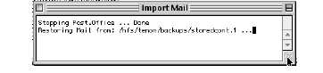Import stored mail screenshot