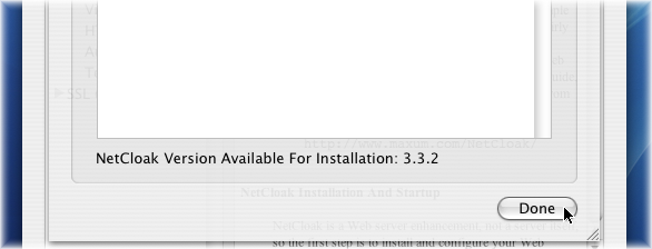 Click Done when installation is complete